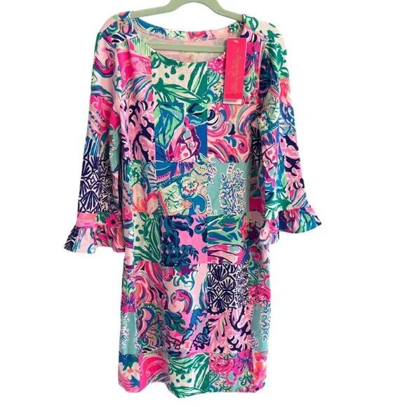Lilly Pulitzer Mini Sophie Ruffle Dress XL 12/14 Girls Patch To Match NWT - Picture 2 of 4